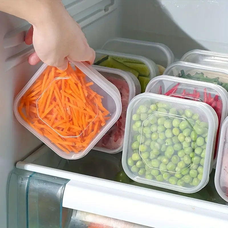 4pcs Freezer-Safe Meat and Vegetable Storage Containers - Sealed