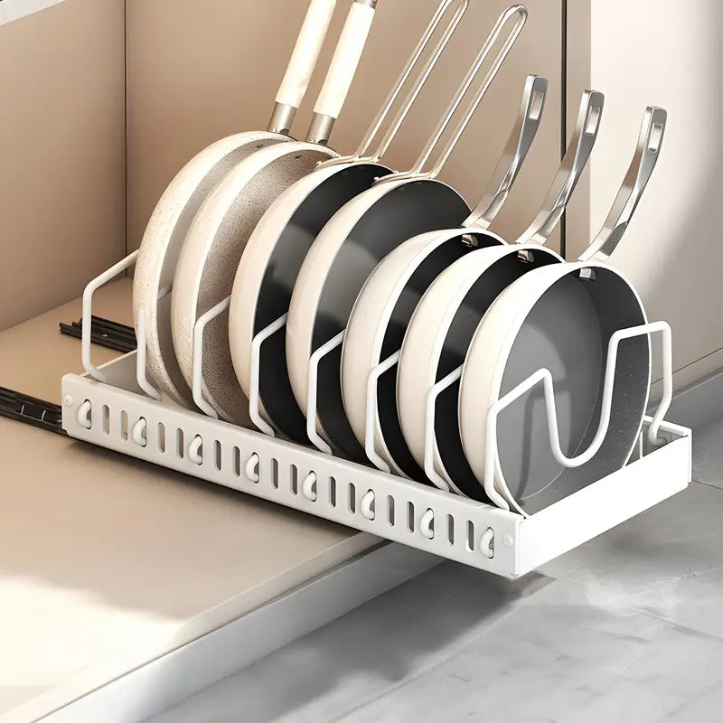 Dailytop Metal Pull Out Cabinet Organizer For Pots And Pans, Lacquered